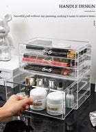 DUNISO 3 Drawer Acrylic Jewelry Organizer, Earring Storage Box,Cosmetic Organizer for Eyeshadow Palettes, Lipstick, Perfume, Mask ,Transparent Display Stand for Earrings, Rings and Small Accessories, Perfect Gift for Women - Image 5