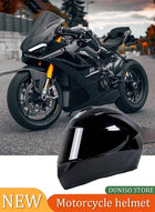 DUNISO Full face motorcycle helmet, lightweight, collision resistant, breathable lining motorcycle helmet, cool riding equipment Four season racing helmet, suitable for both men and women, black
