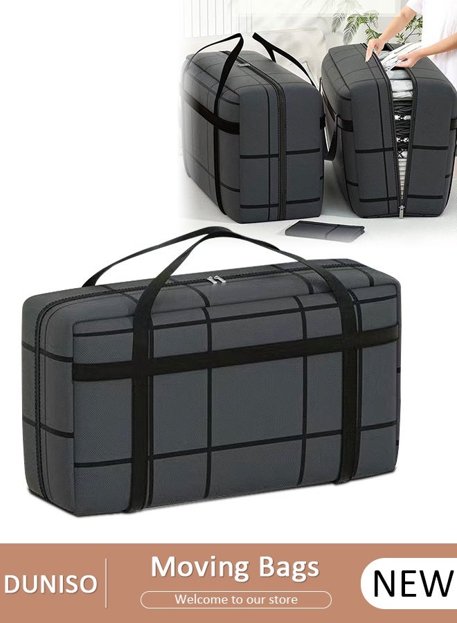 DUNISO Extra Large Moving Bags,Heavy Duty Moving Totes with Two-Way Zippers Thicken Handles,Large Capacity Packing Totes,Water-Resistant Duffle Bag for Travel College Dorm