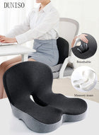 DUNISO Lumbar Support Pillow Seat Cushion for Office Chair Pressure Relief Sciatica & Tailbone Pain Relief Memory Foam Firm Coccyx Pad for Long Sitting, for Office Chair, Gaming Chair and Car Seat