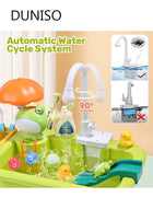 DUNISO Pretend Play Kitchen Sink Toys Kids Sink Toys with Running Water and  Upgraded Electric Faucet, Play Kitchen Toy Accessories, Pool Floating Fishing Toys for Water Play, Kids Role Play Dishwasher Toy - Image 2