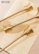 DUNISO A set of three golden candle holders, used for decorating cone-shaped candle holders with anti slip bases, suitable for weddings, dinners, and parties - Image 4