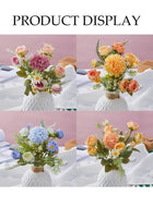 DUNISO Artificial Flowers，Mix Silk Flowers with Stems，DIY Decorative Fake Flowers，Table Centerpiece Flower Arrangement Bouquet，for DIY Wedding Bridal Bouquets, Floral Arrangement, Table Centerpieces, Home Decorations - Image 3