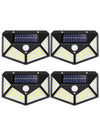 DUNISO 4 Pack Outdoor Solar Wall Lights，270° Wide Angle Led Solar Wall Lamp，Solar Motion Sensor Security Waterproof Outdoor Lights，Waterproof ，Mmoisture-proof，for Patio，Post，Step，Stair，Pathway，Yard，Black