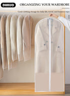 DUNISO 10 Pack Clear Garment Bags for Hanging Clothes with Full Zipper, Dust Proof Hanging Clothes Storage Bag Travel Hanging Garment Bags for Closet Storage, Suit Bags for Closet Storage and Travel 60*140cm - Image 3