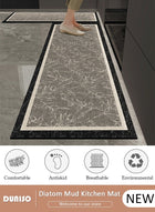 DUNISO 2 PCS  Kitchen Mats and Rugs Set , Non Slip Heavy Duty Standing Mat, Quick Dry Diatom Mud Floor Mat,  Extra Soft and Absorbent Floor Mats for  Kitchen, Bath, Office, Laundry(40*60cm+40*120cm)