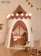 DUNISO Children's Play Tent Playhouse with Two Windows for Kids Indoor Bed Tent, Toddler Toys for Boys and Girls, Brown, Portable Foldable Toddler Tent - Image 4