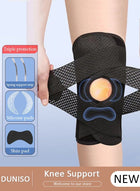 DUNISO 1PCS Knee Pad Knee Brace with Side Stabilizers and Patella Gel Pads Adjustable Compression Knee Support Braces for Knee Pain Meniscus Tear ACL MCL Arthritis Joint Pain Relief Injury Recovery