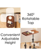 DUNISO Adjustable Height C Shaped End Table,360°Swivel Adjustable Sofa Small Side Table,Slide Under Couch Table,Suitable for Living Room, Sofa, Bedroom, Study Room, Cafe Office，80cm to 45cm Height - Image 4