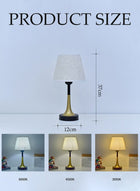 DUNISO Bedside table lamp, USB fabric  bedroom lamp, retro European bedside table lamp, three color and multi level adjustable, suitable for living room, study, bedroom and office - Image 2