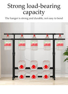 DUNISO Metal Clothes Rack with Double Rods ,Multipurpose Clothes Organizer Stand with Wheels and Shoes Rack,Adjustable Drying rack for Bedroom Balcony (Black) - Image 4