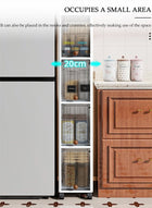 DUNISO 5-Tier Narrow Storage Cabinet with Movable Wheels Can Brake, 90 ° Flip Panel Moisture-Proof Dust-Proof Slim Plastic Organizer for Bathroom,Kitchen, Laundry, Ideal for Small Spaces - Image 4