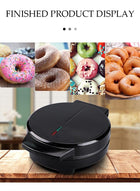 DUNISO Donut maker, electric pancake maker, 7 hole waffle maker, non stick surface, double sided heating, 1200w, suitable for breakfast baking restaurant kitchens, black - Image 2
