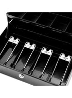 DUNISO Cash Box With Money Tray And Lock, Black Metal Steel Cash Box For Small Business, Can Store Checks, Coins, Portable Cash Storage Box With Lockable Lid - Image 5