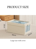 DUNISO 3-piece foldable wardrobe storage box, clothing storage and organizing box, with visible transparent lid for easy searching, washable with fixed handle storage box, used for storing clothing and toys - Image 5