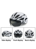 DUNISO Adult Bicycle Helmet with Detachable Magnetic Goggles, White & Black – Road & Mountain - Image 2