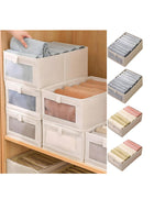 DUNISO 6-piece foldable wardrobe storage box wardrobe organizer, visible linen storage box, clothing drawer organizer, washable wardrobe storage box, rectangular storage box with fixed handle, living room, bedroom, office - Image 2