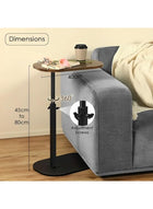 DUNISO Adjustable Height C Shaped End Table,360°Swivel Adjustable Sofa Small Side Table,Slide Under Couch Table,Suitable for Living Room, Sofa, Bedroom, Study Room, Cafe Office，80cm to 45cm Height - Image 3