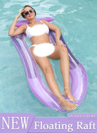 DUNISO Inflatable Pool Float Lounger Raft for Adults and Kids, 160*90CM Floating Mat Inflatable Contour Lounger with Headrest Ultra-Comfort Cooling Pool Raft Floaty Toys