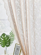 DUNISO 2 Pieces of Sheer Curtains, polyester fiber lace gauze curtains, lightweight, breathable , suitable for living rooms, bedrooms, study rooms, dining rooms, 132 * 213cm, beige - Image 3