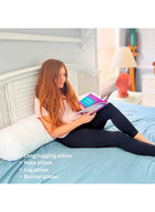 DUNISO Long Pillow, Sleeping Pillow, Round Body Pillow, 21 Cm x 122 Cm, Can Be Used As Sofa Backrest, Bedside Cushion, Pregnancy Pillow, White - Image 4