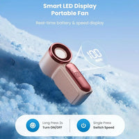 Mini Handheld Fan with LED Display – 6-Speed Turbo Pocket Fan for Women. USB Rechargeable, High-Speed Cooling for Travel & Makeup. Perfect Gift. Portable Refrigeration