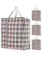 DUNISO 4Pcs Strong Storage Laundry Bags，Large Moving Bags with Zipper & Handles，Reusable Storage Zip Bag, Jumbo Heavy Duty Nylon Organizer Bags，Waterproof, Dustproof, and Dirt Resistant，for Quilts Blankets Pillows Cloths,70*75*30CM