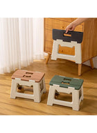 DUNISO Portable Folding Stool, Foldable Step Stool, Fishing Stool, Plastic Stool with Handle for Kitchen, Bathroom Outdoor 32x25x22.5cm - Image 2