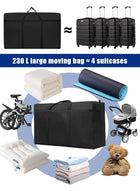 DUNISO 2Pcs Extra Large Storage Bags,Moving Bags with Strong Zippers & Carrying Handles, Waterproof and Dustproof Underbed Storage Organizer Bag, Sturdy and Durable，for Bedding/Duvets/Pillows/Laundry/Clothes/Moving home，110*60*35cm，Black - Image 3