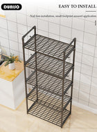 DUNISO 5 Tier Storage Shelves, Stable Kitchen Shelf Organizer, Storage Rack with Armrests, Removable Free Standing Rack with Hooks, Multipurpose Rack, Shelving Unit for Laundry Room,Living Room,Garage,Pantry,Study Room - Image 5