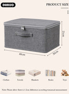DUNISO 2PCS Large Storage Bags, Clothes Storage Bins with Zip Lid Foldable Closet Organizers Storage Containers with Durable Handles Thick Fabric Storage Box for Blanket Comforter Clothing Bedding - Image 4