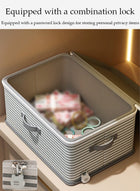 DUNISO 2 Pcs Large Clothes Storage Box，Waterproof Moving Tote Bag，Foldable Storage Containers，With Zipper and Handle，Lockable,Dustproof,for Blankets and Quilts, Bedding, Sweater, Pillow,39*26*26cm - Image 3