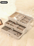 DUNISO Multi-functional Jewelry Storage Boxes And Organizers for Women Girls Velvet Flannelette Earrings Rings Necklace Bracelets Jewelry Tray Storage Case - Image 3
