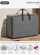 DUNISO 2 Pack Moving Storage Bag with Zipper, Large Capacity Multipurpose Clothes Organizing Storage Bag with Strong Handles, Folding Blanket Storage Bag for Bedroom Closet, Wardrobe, Moving, Quilt Storage - Image 4