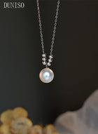 DUNISO Pearl Necklace 925 Sterling Silver Choker Necklace Silver Choker Chain Pearl Pendant Necklace Simple Necklace Chain Jewelry for Women Teen Girls - Image 4