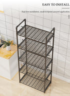 DUNISO 5 Tier Storage Shelf Unit, Large Capacity Shelves, Stable Kitchen Shelf Organizer, Storage Rack with Armrests, Removable Free Standing Rack with Hooks, Large Capacity Shelves, Shelving Unit for Laundry Room,Living Room,Garage,Pantry,Study Room - Image 3