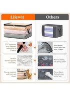 DUNISO 6 Pack Clear Clothes Storage Bags, 60L Plastic Blanket Storage Bags, Foldable Moving Bags with Zipper Handle, Waterproof and Dustproof，Sturdy and Durable，for Bedding, Duvet, Comforter，Pillow，Toys，55*35*31.5cm - Image 3