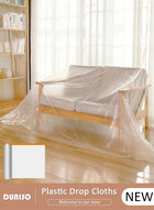DUNISO Plastic Drop Cloths, Waterproof Anti-Dust Furniture Cover With Adhesive Strip, Thicken Painters Drop Cloth, Disposable Plastic Cover for Painting Protection, Large Anti Dust Clear Cover for Sofa Furniture Floor Wall Protection