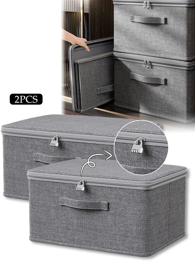 DUNISO 2 PCS Oversized Storage Box, Home Storage Box, Foldable Zipper Cover Cubic Storage Cabinet, Home Bedroom Office Storage Box