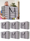DUNISO 6 Pcs Laundry Bag，Heavy Duty Storage Bags,Reusable Strong Clothes Storage Bags,Super Sturdy And Durable, Waterproof And Moisture-Proof,Large Laundry bags with Zips Storage Bags Best for Moving House Clothing & Wardrobe Storage Packing,78*55*24cm