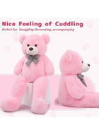 DUNISO 140cm Giant Cute Teddy Bear, Xxl Size, Soft And Cute Plush Bear, Suitable For Gifts For Girls, Girlfriends Or Mothers (Pink) - Image 4