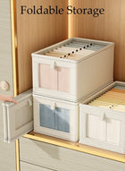DUNISO 3-piece foldable wardrobe storage box, clothing storage and organizing box, with visible transparent lid for easy searching, washable with fixed handle storage box, used for storing clothing and toys - Image 4