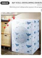 DUNISO Washing Machine Cover,Waterproof and Dustproof Washer Cover, Front Opening External Automatic Roller Washing Machine Cover for 10KG Washer and dryer,Made Of PEVA Material,UV Protection, Aging Resistant - Image 5