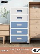 DUNISO 5 Layer Drawer Storage Cabinet with Wheels, Toys Storage Box, Office Desk Storage Box, Drawer Storage Bins for Clothes and Toys, Dust-proof Clothes Storage Cabinet Rack for Living Room, Bathroom, kitchen, Bedroom