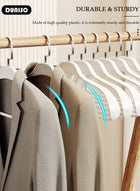 DUNISO 10 PCS Plastic Clothes Hangers with 360 Degree Rotatable Hook, Wide Shoulder Design Hangers, Non-Slip Felt Hangers, Durable Suit Hangers, Lightweight  Laundry Hangers for Space Saving and No Hanger Marks, Clothes Stand for Shirts Dresses and Pants - Image 5