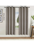 DUNISO 2 Panels Blackout Curtains for Bedroom, Thermal Insulated Room Darkening Curtains, Grommet Light Blocking Blackout Drapes for Living Room (Camel,132*241cm) - Image 2