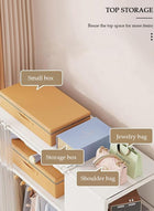 DUNISO Portable Fabric Wardrobe, Large Capacity Wardrobe Closet Organizer with 4 Storage Shelves, Clothes Storage Cabinet with Curtain, Closet Organizer with Metal Frame for Bedroom Living Room - Image 3