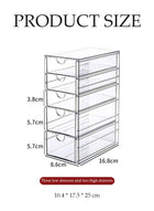 DUNISO 5 Layer Stackable Storage Drawers, transparent plastic tea rack, coffee storage box，cosmetics storage drawer, suitable for dressing table, bottom mat, kitchen cabinet, pantry storage and storage，10.4*17.5*25cm - Image 2