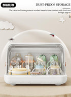 DUNISO Baby Bottle Drying Rack with Lid & Removable Drain Tray – Space-Saving Bottle Storage Organizer, Foldable Baby Cups Rack Holder for Newborns, Pacifiers, Cups, Accessories - Image 4