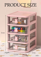 DUNISO Desk Organizer with Drawers,Multifunction Desk Organizer, Stackable Plastic Drawers Organizer,Desktop Storage for Office Supplies Great for Office School Home Vanity Etc(Pink & 4 Drawers) - Image 2